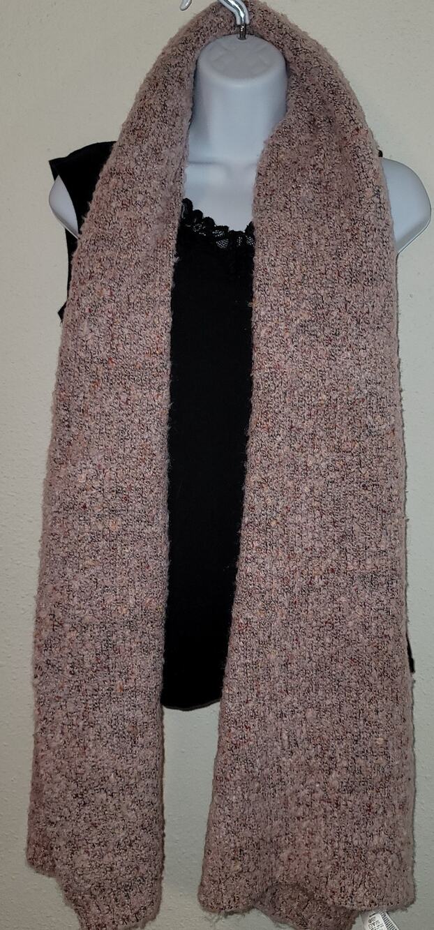 Old Navy Pink Multi Color Fluffy Knit Scarf Fuzzy Warm New With Tags